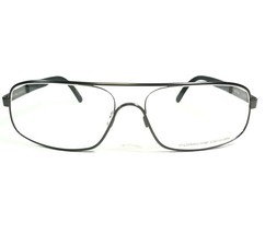 Porsche Design Eyeglasses Frames P8225 D Black Grey Square Aviators 60-1... - £111.61 GBP