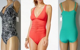 Calvin Klein Swimsuit White Label Women&#39;s Ruched One-piece, Solid or Sna... - $40.96