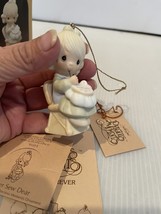 Precious Moments-#E0514 &quot;MOTHER SEW DEAR &quot;- Girl Needlepointing Ornament - $9.50