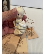 Precious Moments-#E0514 &quot;MOTHER SEW DEAR &quot;- Girl Needlepointing Ornament - $13.30 CAD
