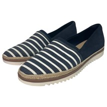 Clarks Shoes Womens 8.5 Blue White Striped Espadrille Slip On Comfort Na... - $26.72