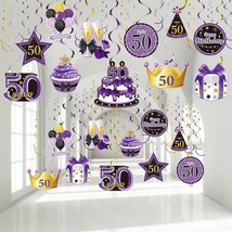 30 Pieces 50Th Birthday Decorations 50Th Birthday Party Hanging Swirl Decoration - £19.23 GBP
