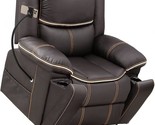 Brown Faux Leather Power Lift Recliner Chair, Electric Massage Sofa Chai... - $815.99