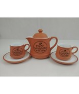 Better Pharma Burnt Orange  Tea Set 2 Cups, 2 Saucers, and Teapot - $39.59