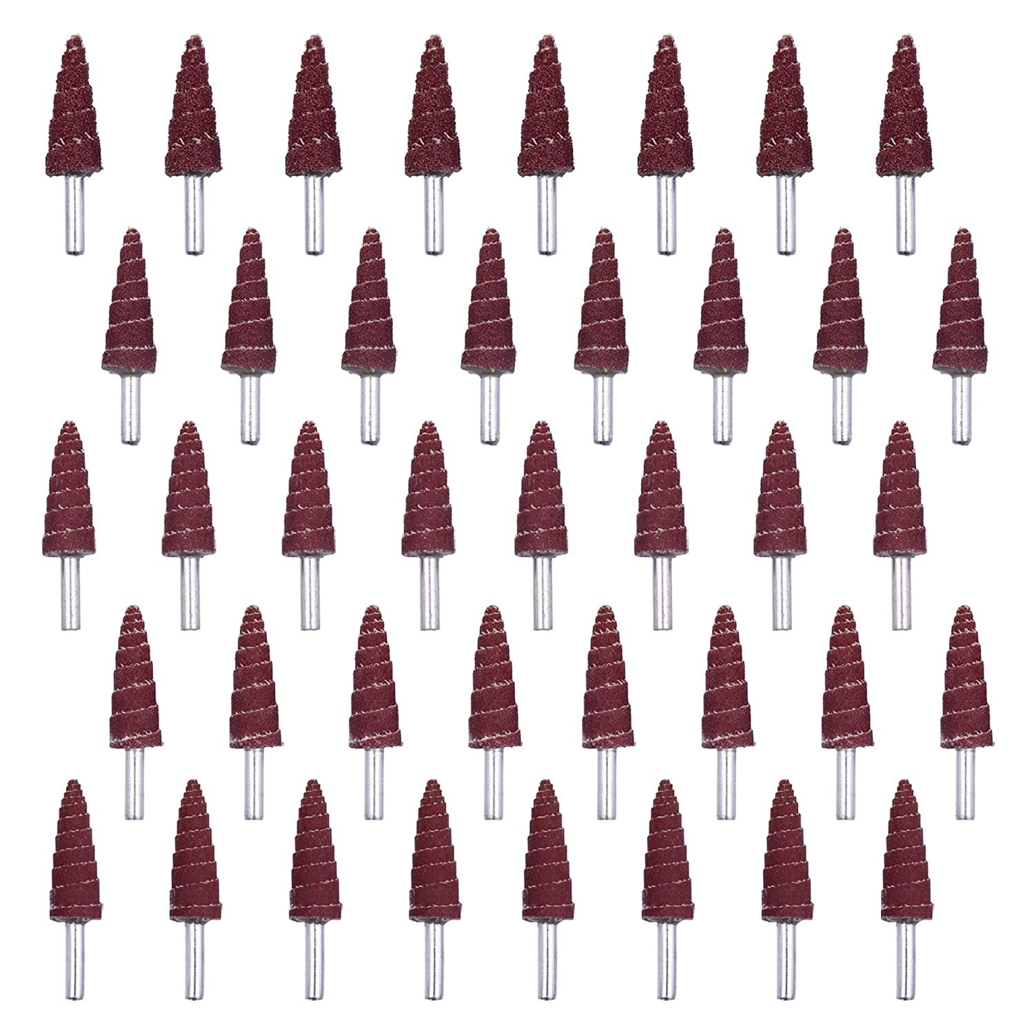 Mixiflor 40Pcs Cone Shape Abrasive Sandpaper 1/4 Inch Shank Flap Wheels, - $32.99
