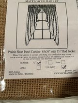 Country Prairie Burgundy Star Burlap window swag - 63 inch length image 3