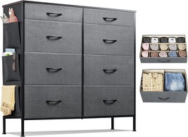 Wlive Chest Of Drawers For Living Room, Closet, Hallway, Nursery, 8, Dar... - £71.87 GBP