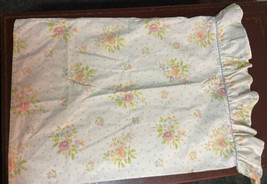 2 Standard Croscill Pillow Cases Flower Bouquets w/ Ruffle Cotton Blend - $24.95