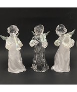 3 Lucite Cherub Angels Playing Violin, Harp And Horn Standing 9 Inches H... - £22.02 GBP