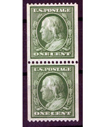 US 348 MNH XF 1c green Franklin coil pair stamps perf 12 horiz ZAYIX 042... - £222.82 GBP