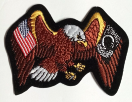 Patriotic Eagle POW MIA American Flag Military USA Embroidered 3.75&quot;w Pa... - $5.99