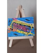 ACEO Original Abstract Acrylic Painting Collage Signed ATC Collectible M... - $11.34