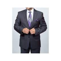 Mens DKNY 100% Wool Two Button Notch Lapel Slim fit Shark Texture 1364 Dark Gray image 4