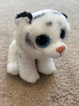 TY VelveTy Beanie Boos Baby TUNDRA the WHITE TIGER 6&quot; Plush Very Soft - $9.49