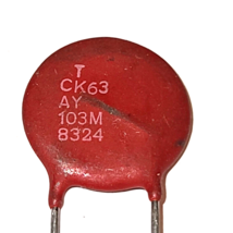 .01UF TUSONIX CK63AY103M Ceramic Disc Capacitors .01UF 1KV 10000pf 20% - $2.86