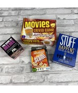 4 Family Boxed Card Games Game of Meme Movies Trivia Scrabble Slam - £15.65 GBP