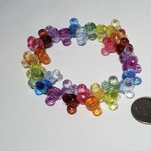 Disney Parks Rainbow Mickey Mouse Head Ears Plastic Stretch Bracelet 30 Beads - £10.23 GBP