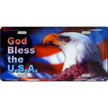 God Bless USA Eagle Metal Novelty License Plate LP-151 - £8.02 GBP