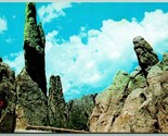 Granite Needles Monoliths Needles Hwy South Dakota SD UNP Chrome Postcar... - $2.92