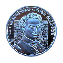 Germany Medal 2013 Silver 200 Years Birth of writer Georg Buchner 32mm 0... - $40.49