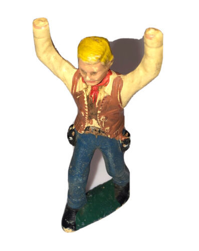 Vintage MARX Wild West Cowboy Plastic Toy Figurine 1:32 (Missing Hands) - $2.47