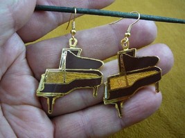 (M319-K) Black or Cedar STEINWAY Piano Drop Earrings JEWELRY 24k goldplate music - £27.29 GBP