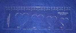 4 Mini Hearts Template for 1/2&quot; Foot - Clear with Ruler 1/8&quot; Thick - $24.04