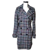 Rampage Multicolored tweed preppy peacoat Button Down London Look Trench Coat S - £31.02 GBP