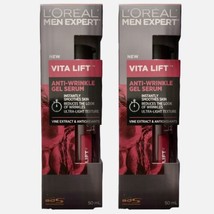 2 Pack Loreal Men Expert Vita Lift Anti Wrinkle Gel Serum 50ml 1.7 oz Each NEW - £61.51 GBP