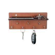 Wall Mounted Simple Shelf Wooden Key Holder Hook Hooks Wall Décor Keys Holder - £15.19 GBP