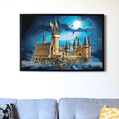 counted cross stitch pattern lego castle hogwarts 496 x 331 stitches BN2194