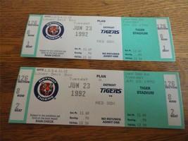 #2 Vtg 6-23-1992 Detroit Tigers Vs Red Sox UN-USED Full Ticket,Mlb Tigers 1992 - £19.11 GBP