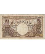 Romania 2000 Lei 1941,  Large Banknote Woman Nursing Pick 55A Nice Fine - $48.37 CAD