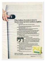 Modess Flush-able Sanitary Napkins Pads Vintage 1972 Full-Page Magazine Ad - $180.80 MXN