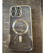 iPhone 14 Pro Max Transparent and Gold Magnetic Phone Case Camera Lens P... - $14.26 CAD