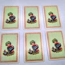 6 Elf Watering Garden Playing Cards for Crafting, Re-purpose, Up-cycle, ... - $2.25
