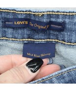 Levis Pants Womens 12 Blue Denim Flat Front Mid Rise Skinny Straight Jeans - £23.78 GBP