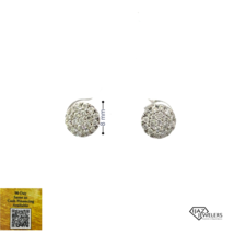 14K White Gold Diamond Cluster Stud Earrings - £796.87 GBP