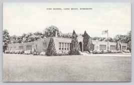 Postcard High School Long Beach Mississippi - £5.14 GBP