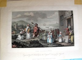 WILLIAM HOGARTH 1833 Engraving The Foundlings Colored &amp; Beautiful 10&quot; x 7.5&quot; - £29.54 GBP