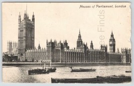 1910 Antique Postcard Of Houses Of Parliament London w/ Stamp - £18.03 GBP