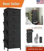 Elegant Tall Dresser with Side Pockets – 6 Drawers for Multifunctional Use - $98.35