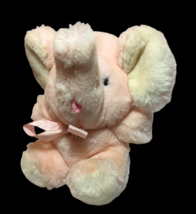 Vintage Eden Toy&#39;s Plush Pink Elephant Baby Rattle Stuffed Animal 8&quot; Ver... - £131.41 GBP