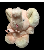 Vintage Eden Toy&#39;s Plush Pink Elephant Baby Rattle Stuffed Animal 8&quot; Ver... - $226.38 CAD