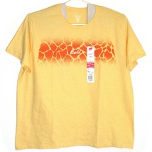 Bold Hanes Perfect T XL Yellow Relaxed Fit Giraffe Pattern Print Womens T-Shirt - £58.01 GBP