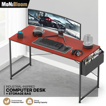 Teak Wood 55&quot; Office Computer Desk Workstation Home Writing Table w/Storage Bag - £104.57 GBP