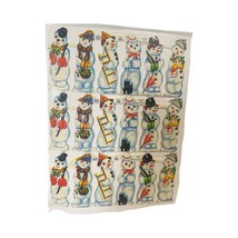 Vintage MCM 1950s MLP 866 Snowmen Gum Labels Made in England Collectible - £7.47 GBP