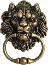 QWORK Antique Lion Head Bronze Door Knocker - Classic Vintage Design - £11.86 GBP