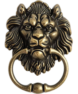 QWORK Antique Lion Head Bronze Door Knocker - Classic Vintage Design - £11.80 GBP