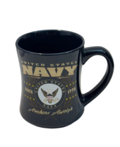 United States Navy Anchors Aweigh Mug Large 16 oz Dark Blue Since 1775 S... - $19.77